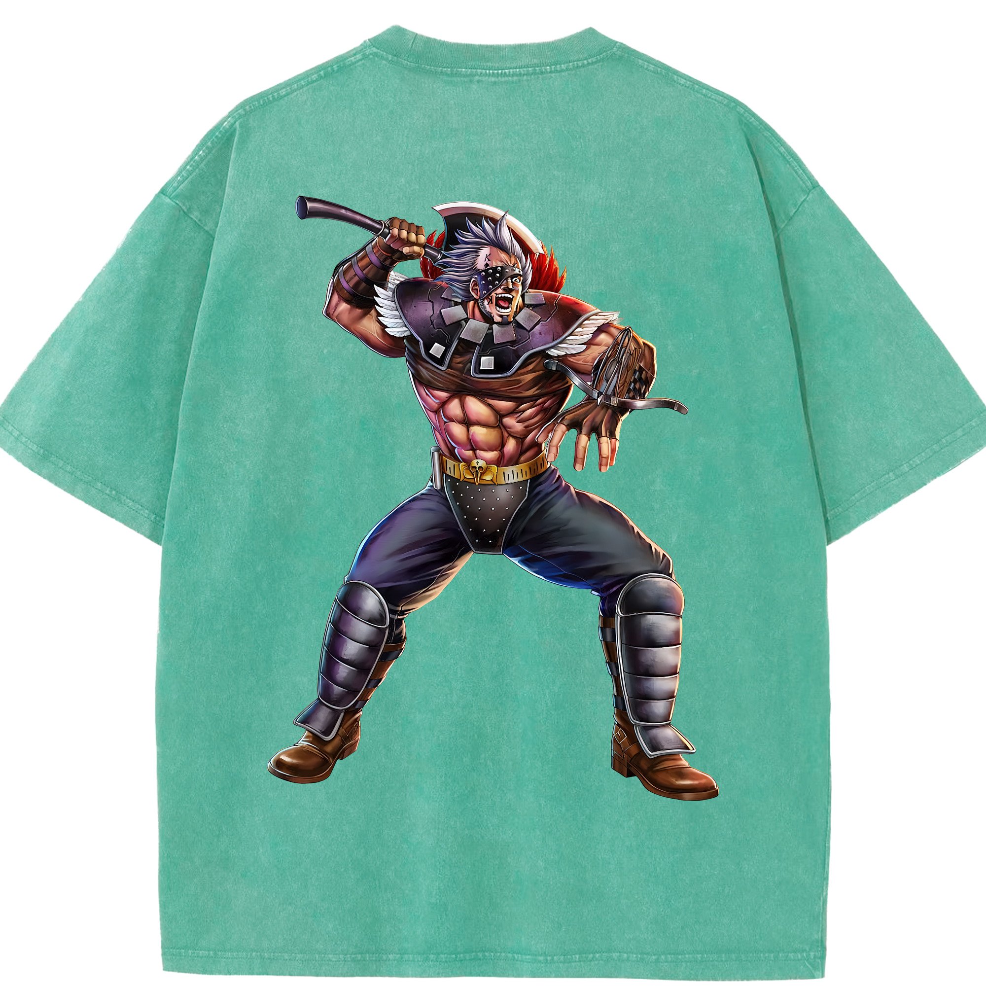 （画像用） 北斗の拳 Fist of the North Star 綿100% ヴィンテージ風 半袖Tシャツ（背面プリント）